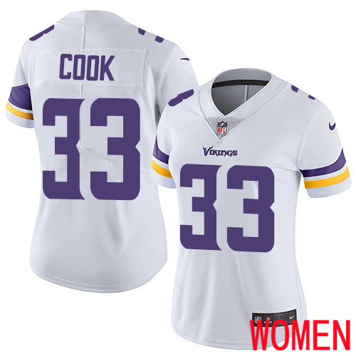 Minnesota Vikings 33 Limited Dalvin Cook White Nike NFL Road Women Jersey Vapor Untouchable